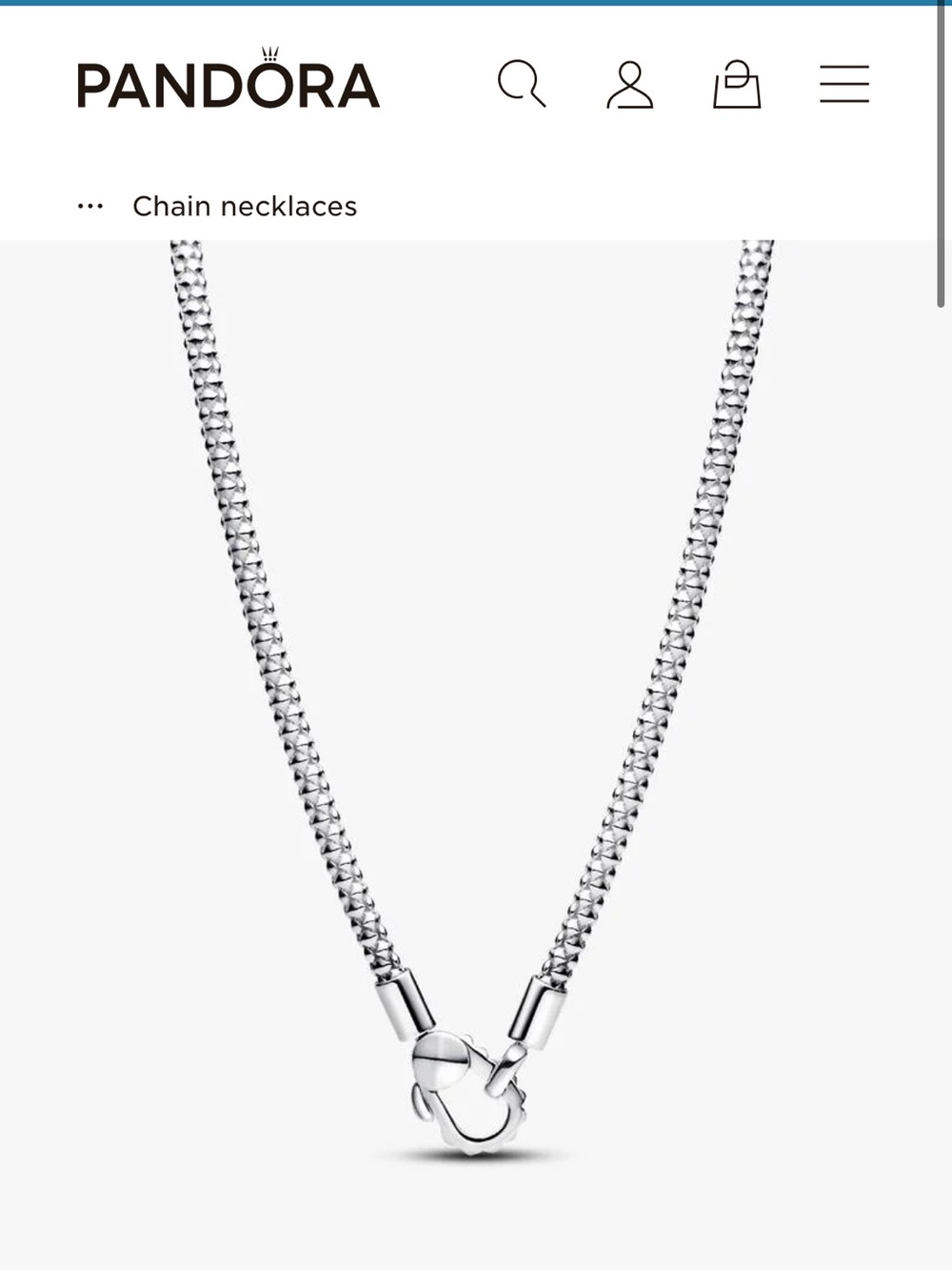 Studded Clasp & Chain Necklace

Pandora Sterling Silver Chain Necklace - Silver
